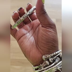 Sterling Silver Heart Bangle